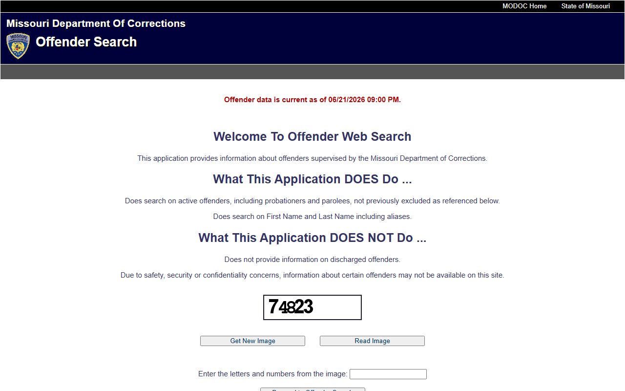 Barton County arrest records MODOC offender search