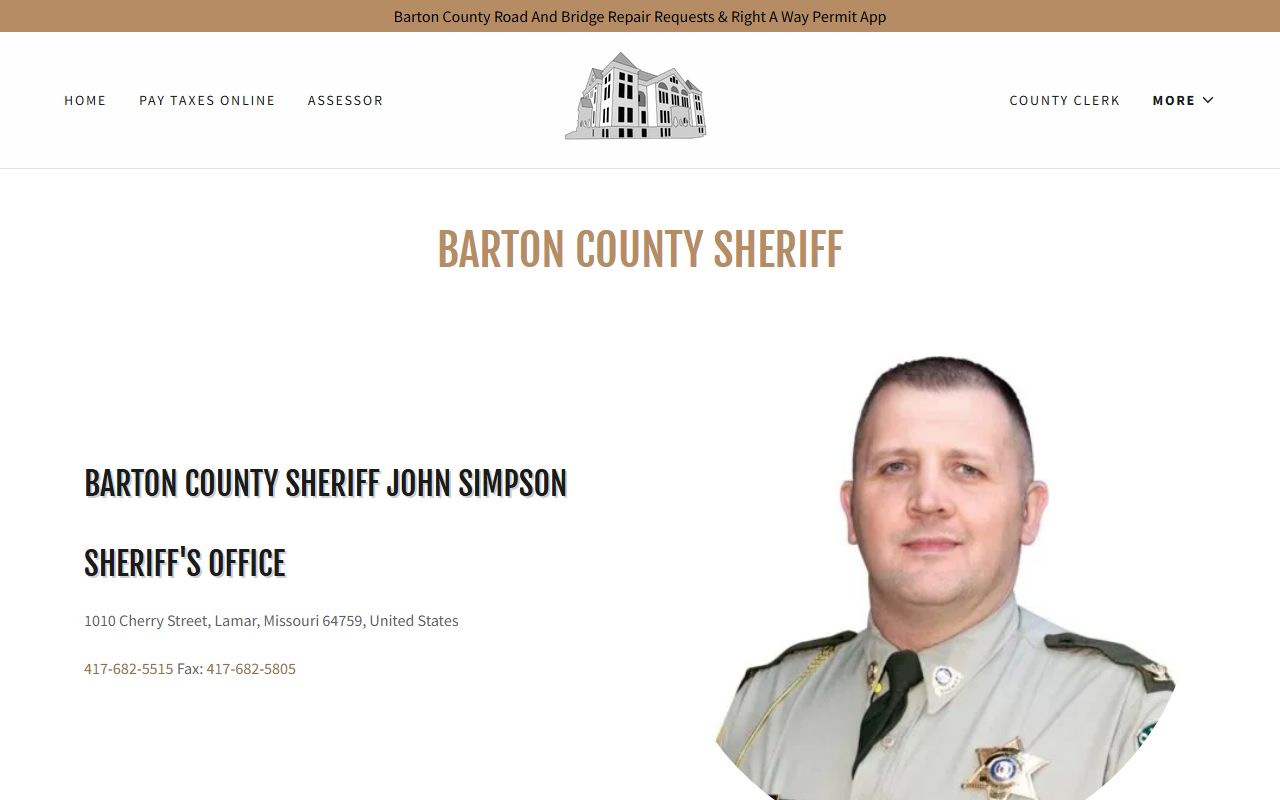 Barton County arrest records Sheriff page