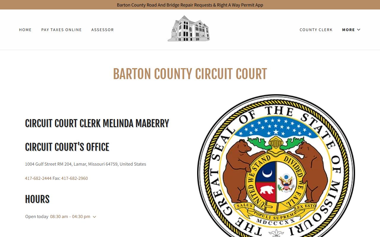 Barton County Circuit Court records office information