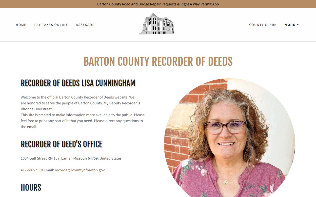 Barton County marriage and recorder records page